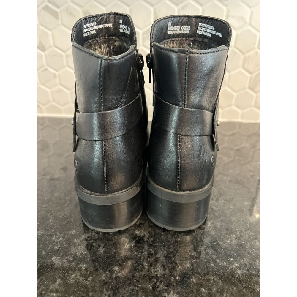 BORN Women's Size 8 M Black Leather Upper High Ankle Zipper Boots Moto Boots - Picture 5 of 10
